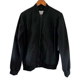 Old Navy Men's Classic Black Bomber Jacket Water and Wind Resistant Men’s Size S